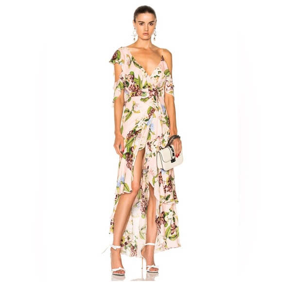 NICHOLAS Evie Floral Wrap Flounce Maxi Dress retails for $750